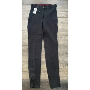 NWT Riding Equestrian Soft Knee Patch Breeches Black US Size 22